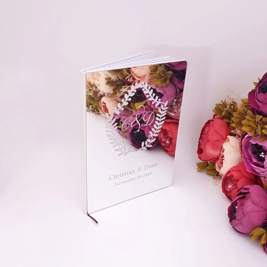 Dream Wedding Acrylic Mirror Guest Book Wedding Name&Date Guestbook Personalized Engagement Party Newlyweds Gift