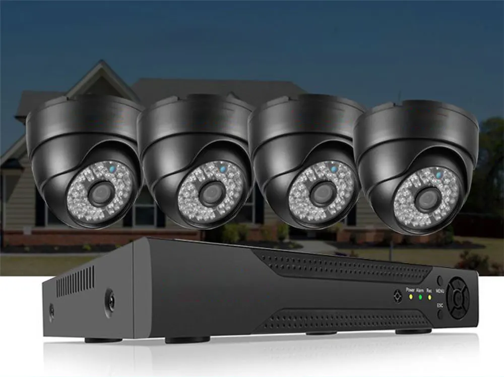 H.265 4CH 5MP HD AHD DVR комплект система видеонаблюдения купольная камера для помещений P2P комплект видеонаблюдения с 4 шт 20 м BNC кабелем