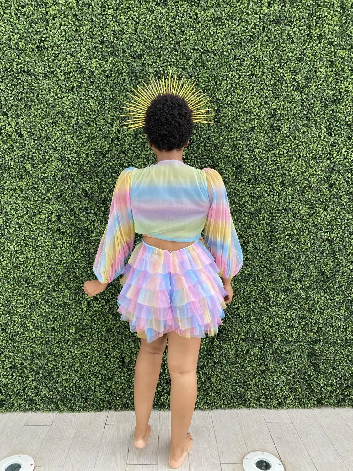 Cute Rainbow Tullw Tops Custom Made Long Sleeve