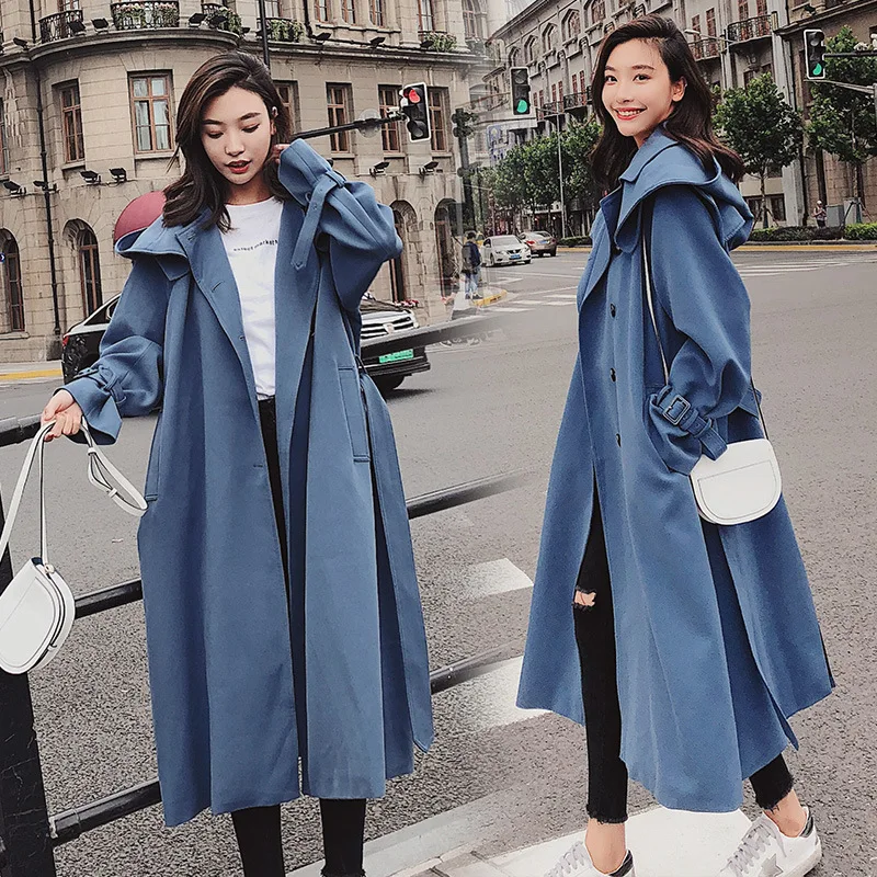 

Autumn Clothing Loose-Fit LULU Trench Coat Women's Mid-length Korean-style Spring And Autumn 2018 New Style Students Thin over-t