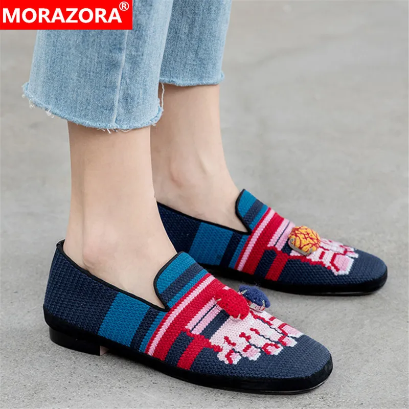MORAZORA/2020 Новое поступление Модная женская обувь на плоской подошве Сезон весна