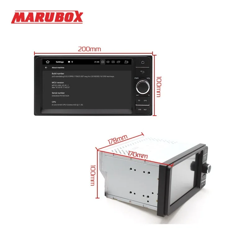 Excellent MARUBOX 7A701px5 DSP, 2 Din, 64GB Car Multimedia Player for Toyota Universal 7" IPS GPS Navigation Bluetooth Stereo Radio 5