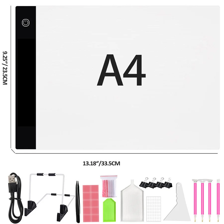 2022 NEW A3 Six Level Dimmable LED Light Pad Drawing Tablet Diamond  Painting board USB Art Copy Pad Writing Sketching with Stand - AliExpress