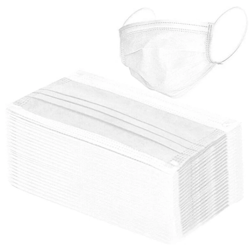 

120 Pieces of 3-Layer Disposable Masks White Dust-Proof Masks Men and Women Anti-Fog Masks Breathable Masks