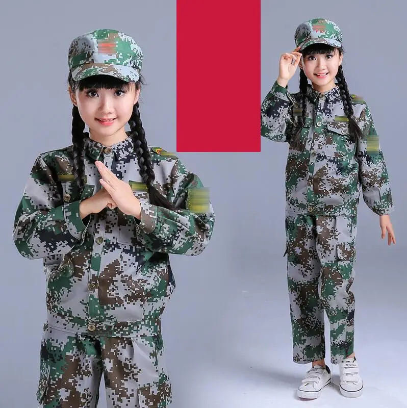 jungle Тактическая Военная форма для детского дня, маскировка, армейский Костюм Солдата, карнавальные костюмы на Хэллоуин для детей, для девочек, скаутов, мальчиков - Цвет: jungle