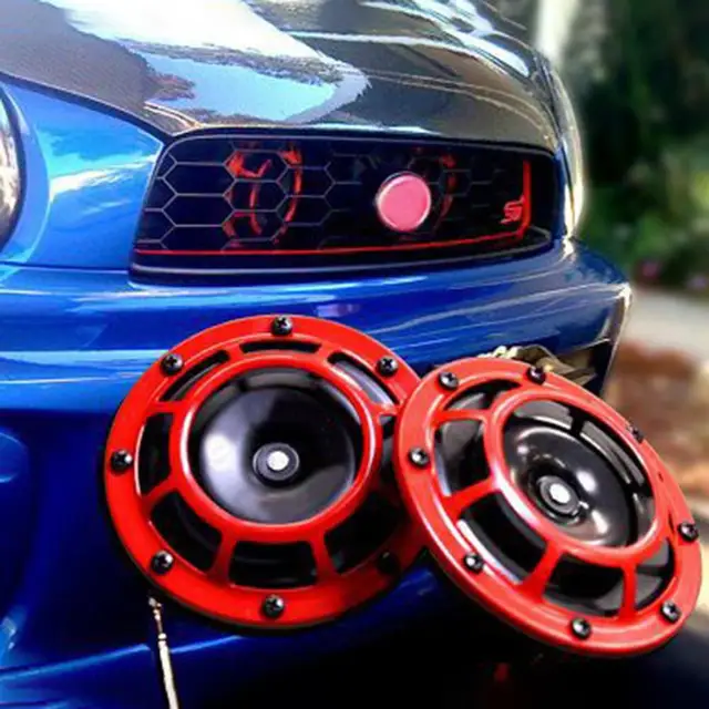 2Pcs/Set 12V Car Auto Super Loud Blast Tone Electric Grille Mount Compact  Horn Trumpet Speakers Sounds sound Signal For a Car