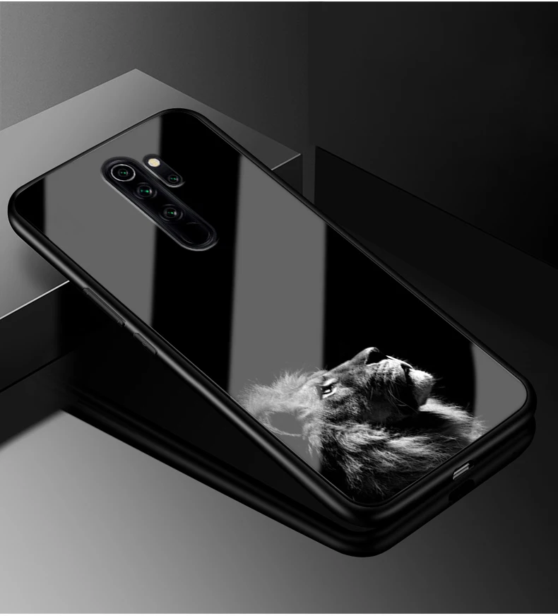 Для Xiaomi Redmi Note 8 чехол PC Пластиковый стеклянный чехол для телефона черный ТПУ бампер чехол для Xiaomi Redmi Note 8 Pro Чехол Redmi Note8