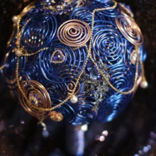 Голубая Ювелирная брошь букет, звездное небо стиль свадьбы невесты с цветами капельки, сверкающий кристалл DIY букет