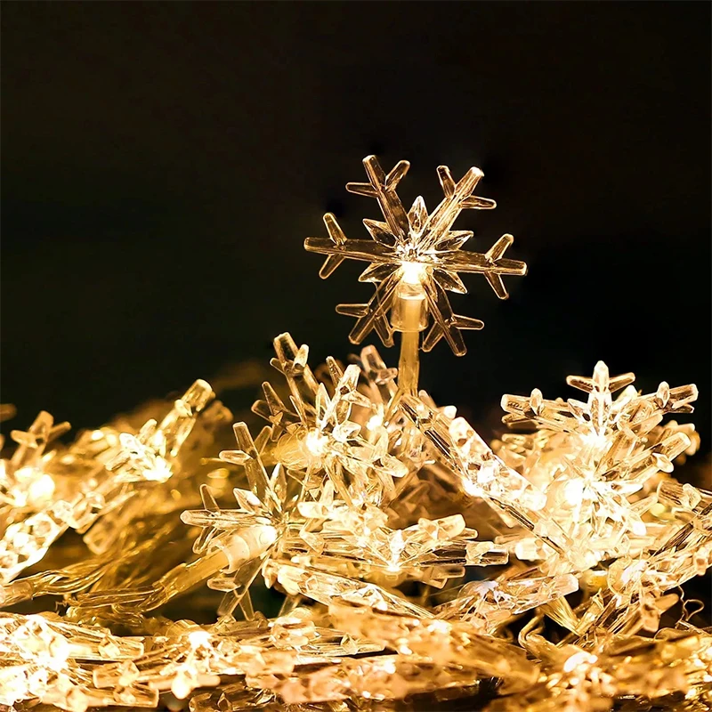 

Christmas 1.5M 10LED 220v Snowflakes String Fairy Light Battery Powered Wedding Party Decor Christmas Decor Lights String Lights