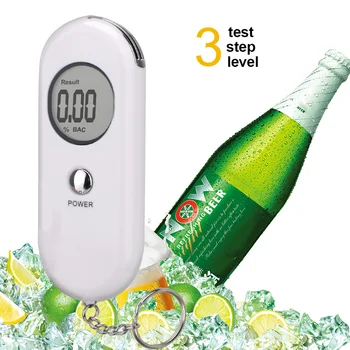 

LEEPEE Breathalyser Device Detector Test Backlight LCD Screen Breathalyzer Analyzer Alcohol Breath Tester With Car Keychain