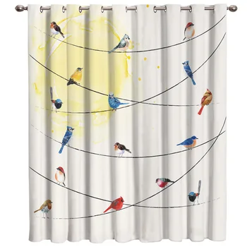 

The Birds On The Wire Are Lovely Animals Window Treatments Curtains Valance Window Curtains Dark Blackout Bedroom Fabric Indoor
