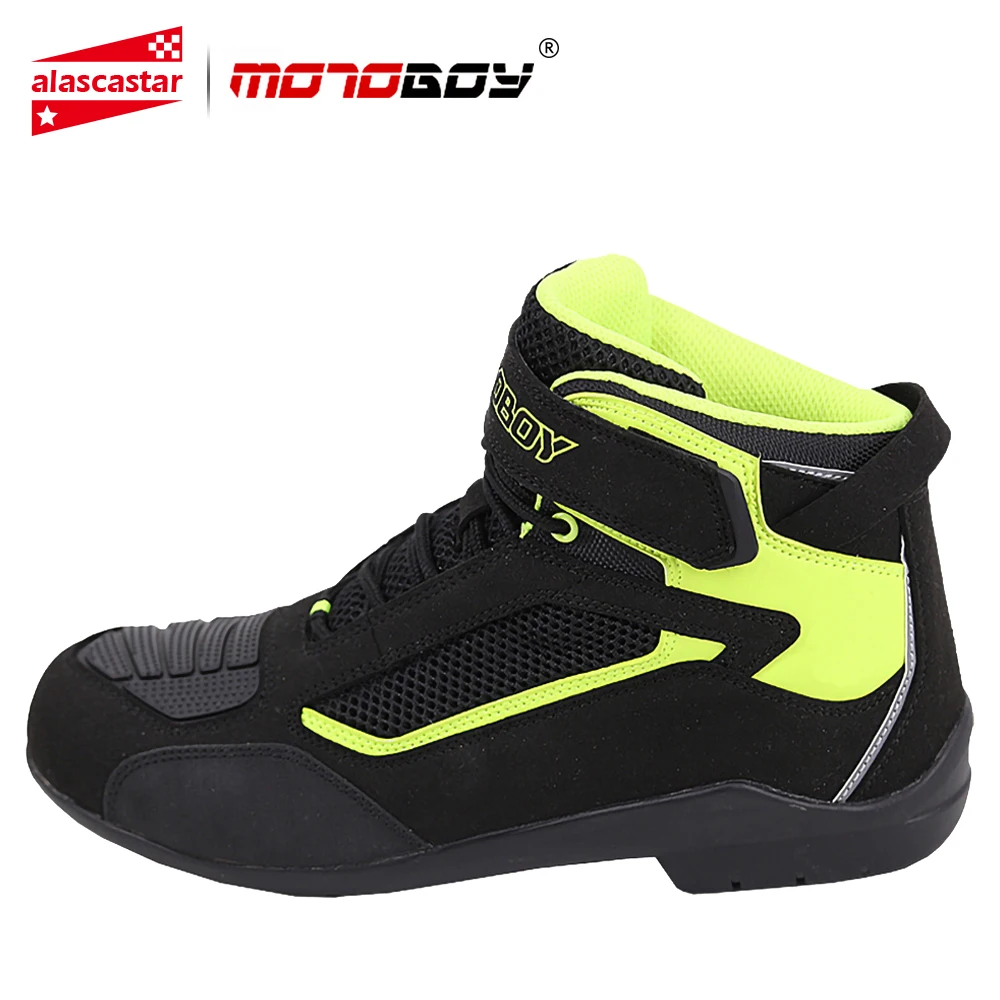 

MOTOBOY Motorcycle Boots Men Summer Mesh Men Motorcycle Shoes Motocross Off-Road Racing Boots Moto Boots Motorbike Black