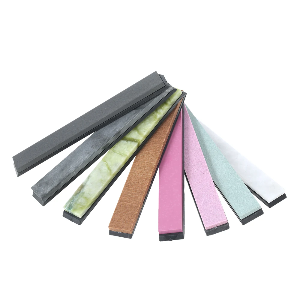 

New Homgeek 8pcs/set Knife Sharpener Kitchen Tools Whetstone Sharpening with Base Grindstone Set for Knives Kitchen Accessories