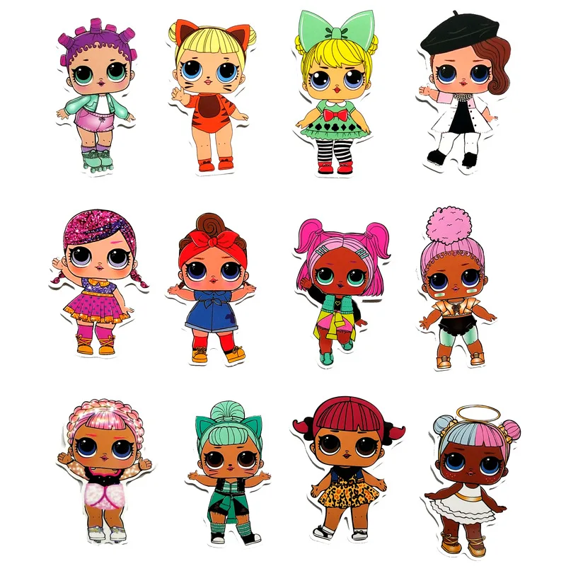 50pcs Personality Stickers Children's PVC Graffiti Doll Stickers Suitcase Boot Guitar Car Waterproof