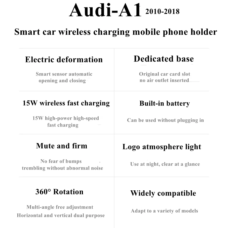 A1 2010-2019 - Support de téléphone de voiture avec chargeur sans