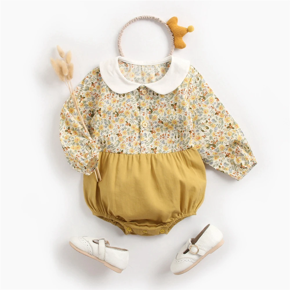 

0-3Y Infant Girls Long Sleeve Jumpsuit Newborn Baby Clothes Baby Menina Rompers Autumn Princess Kids Baby Outfits Clothing