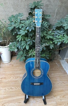 

Chinese factory new + high quality 39 inch OM model, sturdy spruce top + ebony fingerboard, real abalone shell inlay