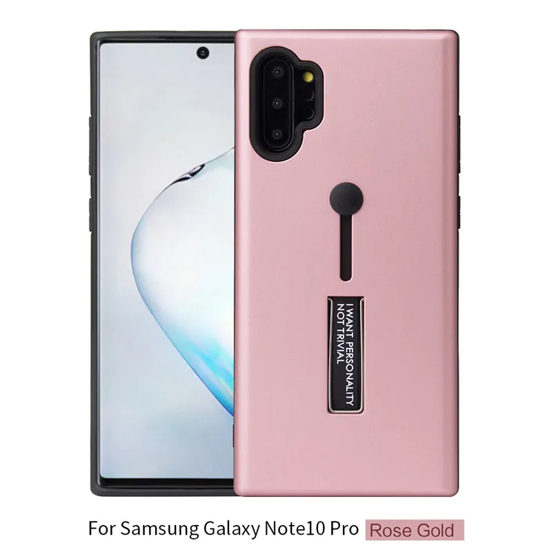 Pink Для samsung Note 10 Plus роскошный противоударный чехол силиконовый бампер броня для samsung Galaxy Note 10 Plus Note10 Pro кольцо стенд чехол - Цвет: Pink
