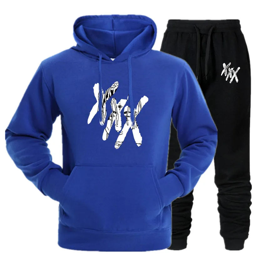 

2019 New Two Pieces Set Fashion Hooded Sweatshirts Sportswear Men Tracksuit Hoodie Autumn Men Brand Clothes Hoodies+Pants Sets