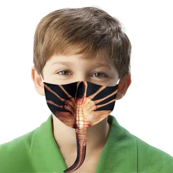 

Children's Halloween Mask Funny Dust-Proof Printed Breathable Mask Cycling Mask Breathable Face Cover For Kids Shield#YL5