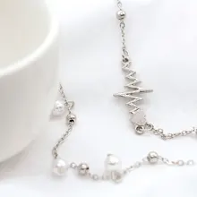 Лидер продаж, аксессуары, электрокардиограмма, жемчужный двухслойный ножной браслет, женский, западный стиль, ретро, пляж, крутые украшения для ног K181