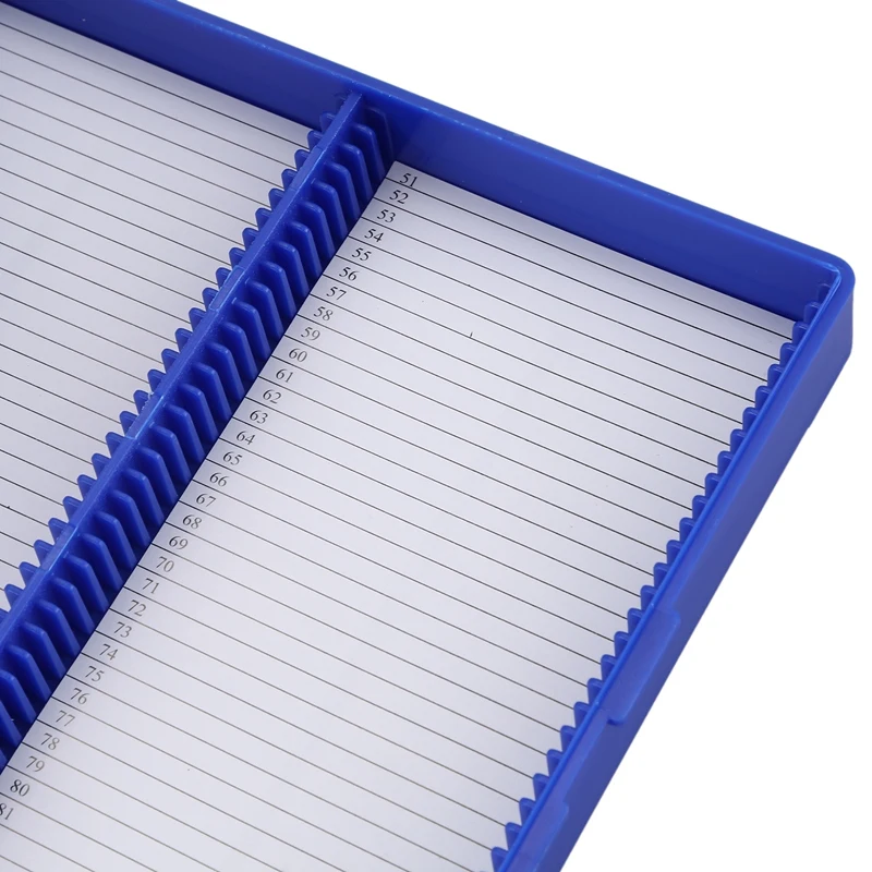 Королевский синий пластик прямоугольник держать 100 микрослайд слайд коробка для микроскопа