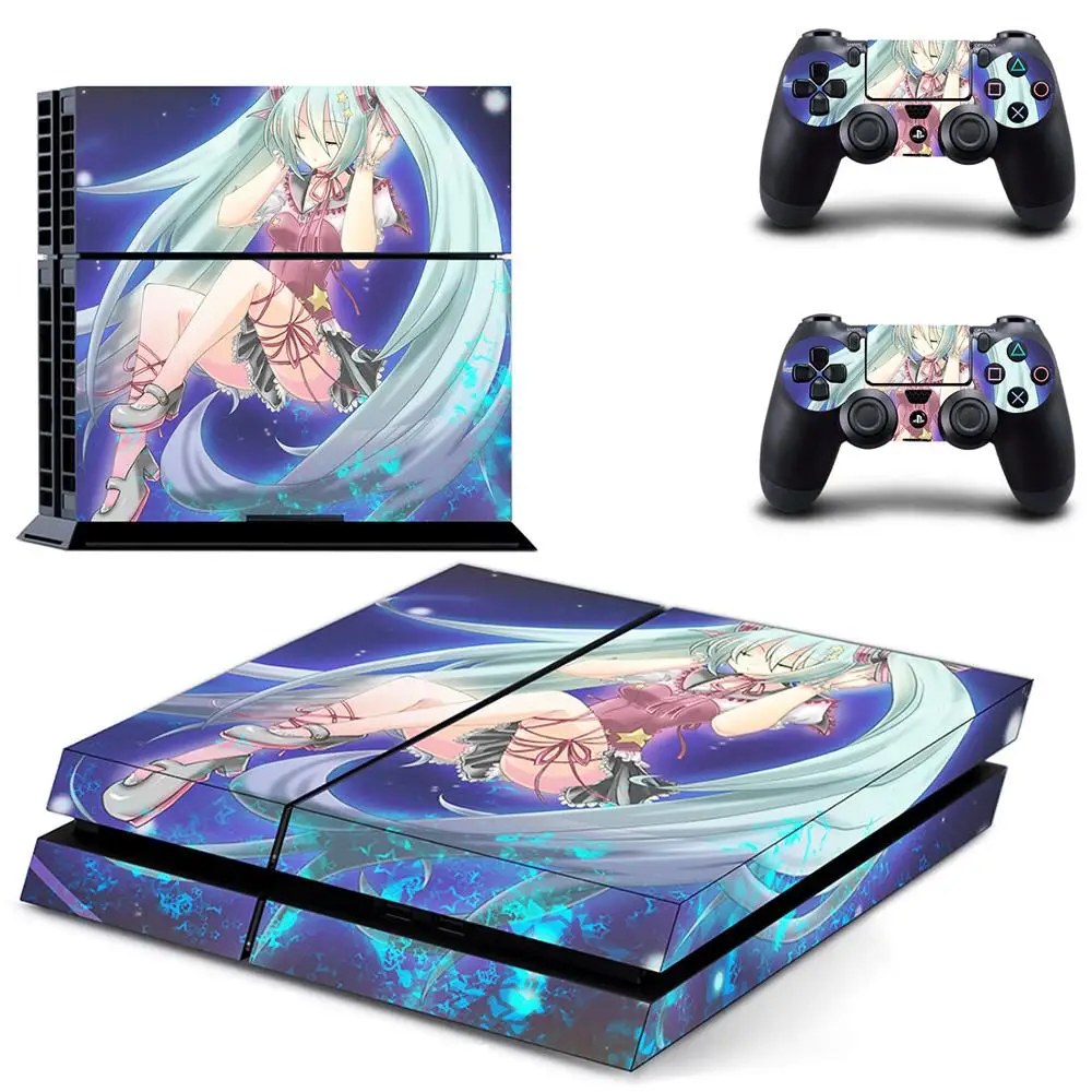 Hatsune Miku PS4 наклейка s Play station 4 кожа PS 4 наклейка Наклейки Обложка для playstation 4 PS4 консоль и контроллер Кожа винил