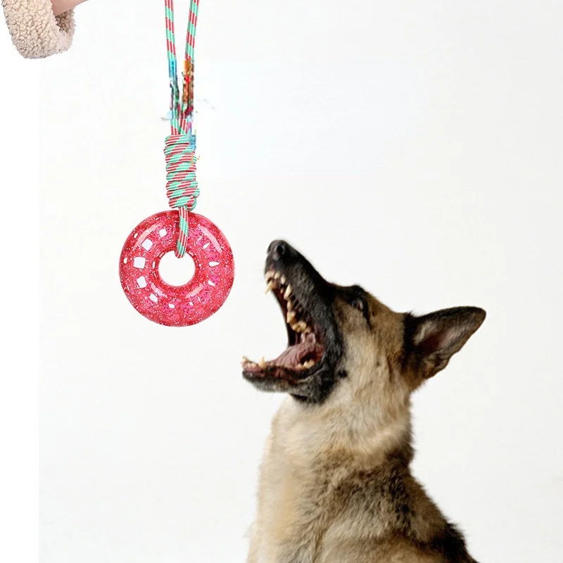 

Dog Toy Leaking Ball Interactive Toy Molar Cleaning Teeth Chewing Interactive Toy with Rope Dog Rope Toy Jaw Exerciser Chew