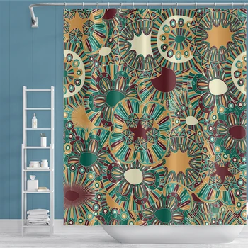 

Cassisy Fashion Mixed Style Flowers Printed Shower Curtains Polyester For Bathroom Waterproof Bath Curtains With Hooks 180x180cm