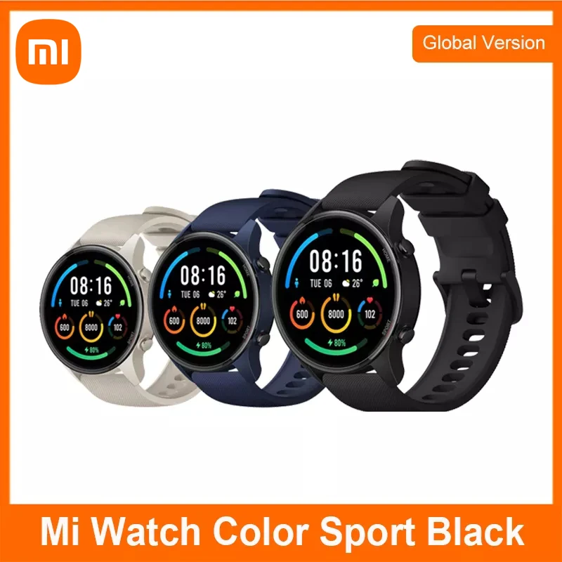 Global Version Mi Watch GPS Fitness Tracker Xiaomi Watch Color 5ATM Waterproof Sport Heart Rate Monitor 1.39 Inch AMOLED Screen