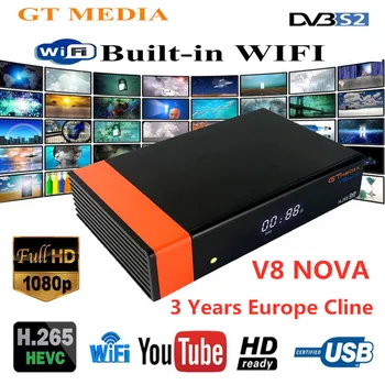 

DVB-S2 Gtmedia V8 NOVA satellite TV receiver with 3 years Europe cline for Spain Built in wifi powered by Freesat V8 Super
