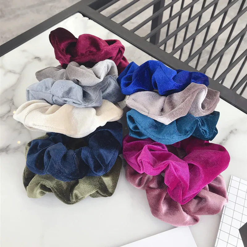each color 1 piece 11 шт./лот, простые, pleuche бесшовные эластичные резинки для волос, одноцветные модные головные уборы, элегантные аксессуары для волос для женщин - Цвет: each color 1 piece