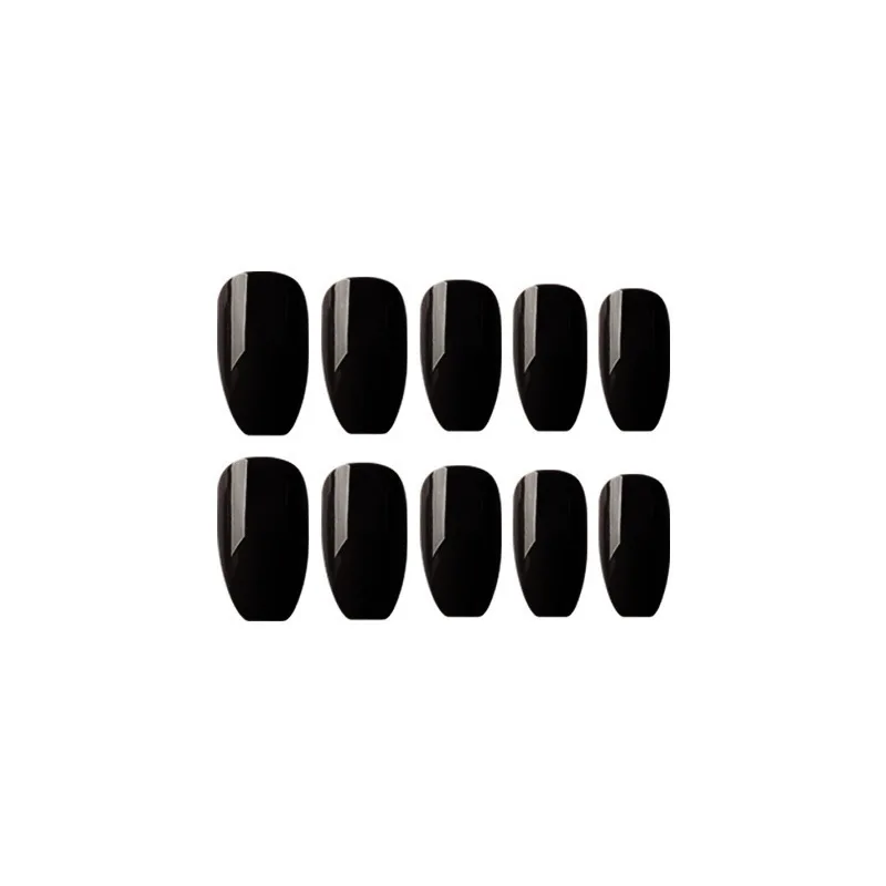 Nusx Solid Black Frosted Fake Nails 24Pcs False Nail Full Cover ongle Free Glue For Ladies 5