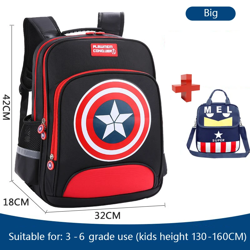 Детский Школьный рюкзак для мальчиков начальной школы 1, 2, 3 лет, 6, 12 лет, 4, 5, 6 лет, рюкзак для мальчиков, светильник, подарок для мальчика - Цвет: set 1 big