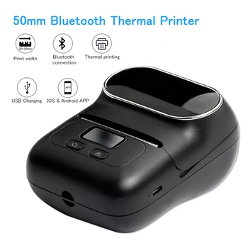 

Mini Bluetooth Printer 50mm Wireless Thermal Printer Portable Receipt Machine USB Label Bill ESC POS IOS Android Label Printer