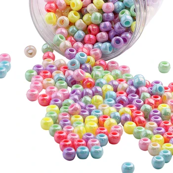 

1 Box of 500 Pieces 6x8mm Mixed Color Plastic Pony Beads for DIY Jewelry Making Findings Crafts Accessories (Hole Size: 5mm)