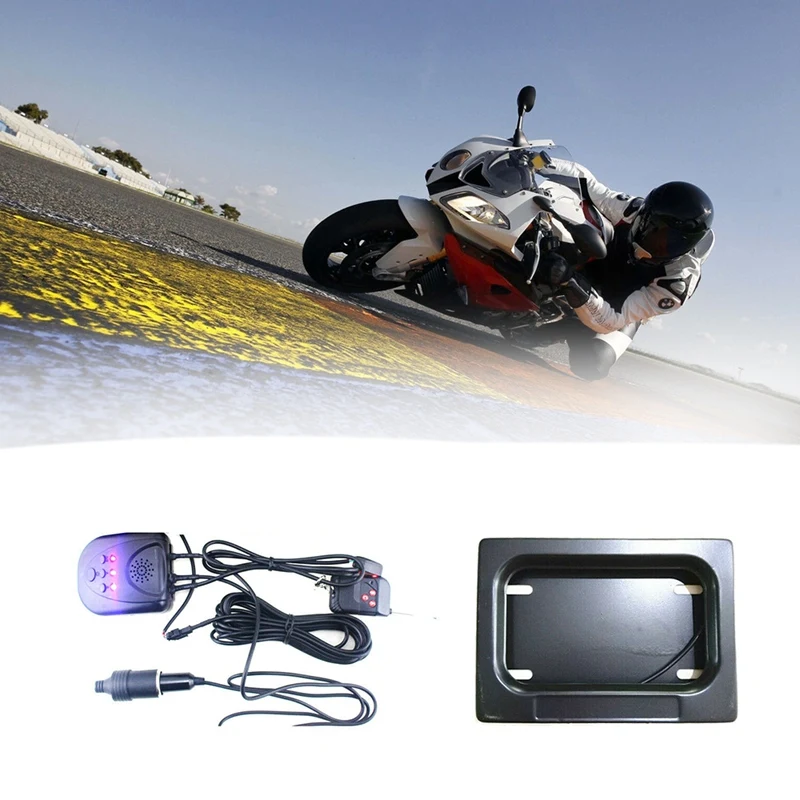Motorcycle Hide Away Shutter Cover Electric USA License Plate Frame Set