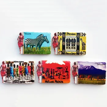

3d Resin Magnets Tanzania Africa Cultural Landscape Tourism Fridge Magnet Souvenir Home Decoration Accessories gift ideas