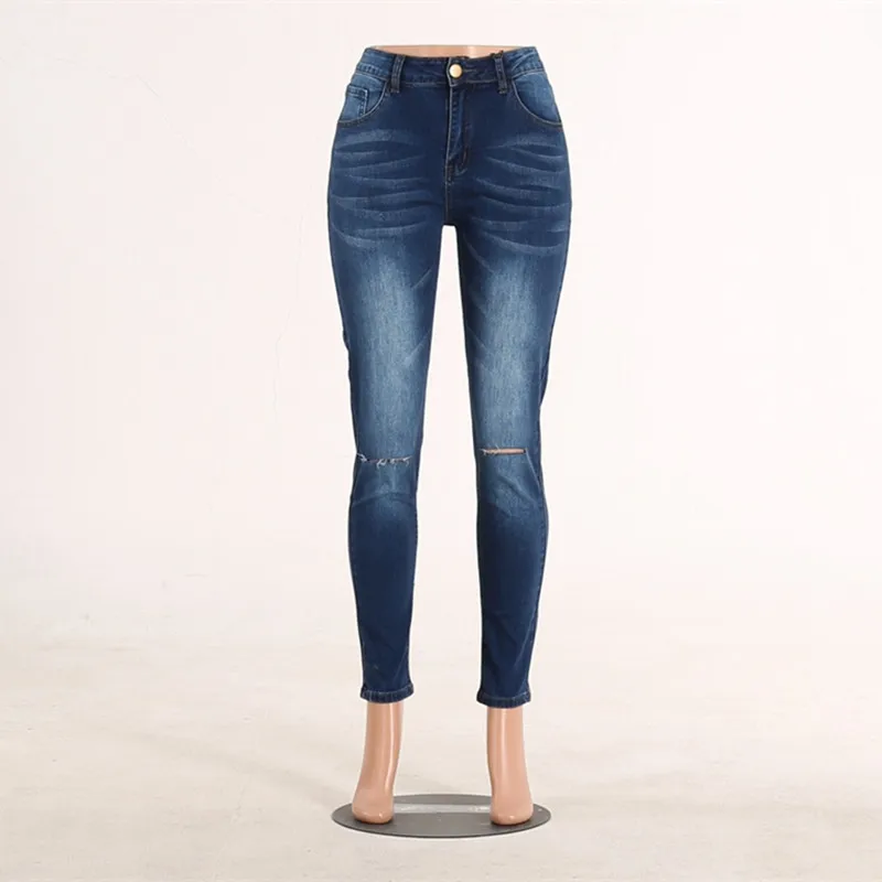 Высокая талия узкие Рваные джинсы пуш-ап джинсы для женщин в стиле бойфренд размера плюс узкие брюки Винтаж стрейч джинсы в винтажном стиле