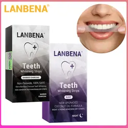 LANBENA отбеливание зубов полоски бамбуковый уголь ночь Oralhygiene зубы виниры белый удаляет доска Stains12 пар уход за полостью рта