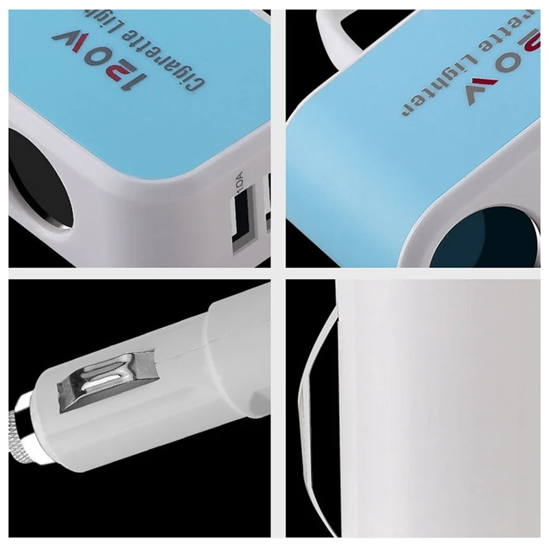 Universial 2 Way двойной автомобильный прикуриватель Разветвитель 12 в USB зарядное устройство адаптер питания автомобильный интерьерный аксессуар 4 цвета