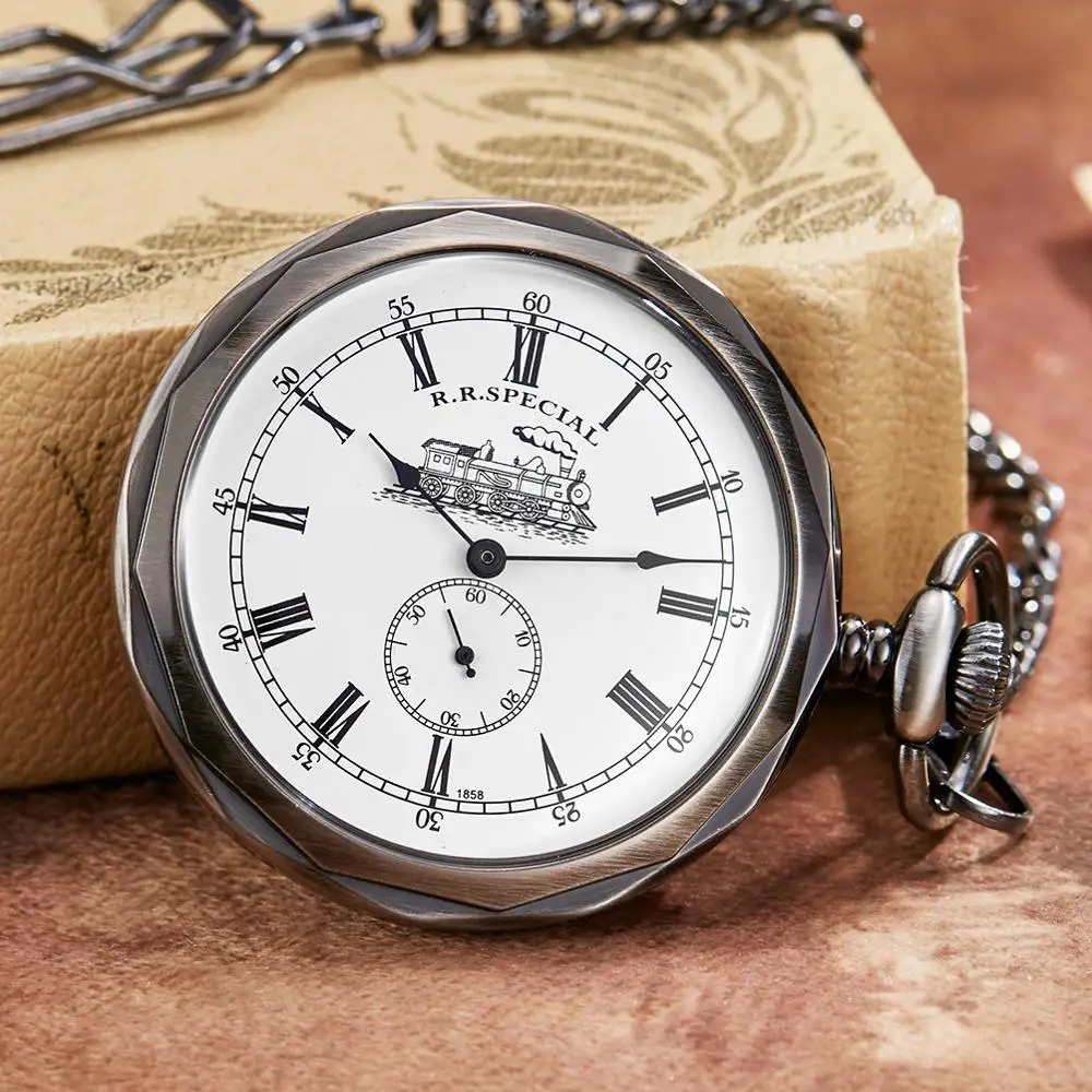 Античное серебро Лондон карманные часы Рука Ветер Скелет для мужчин женщин