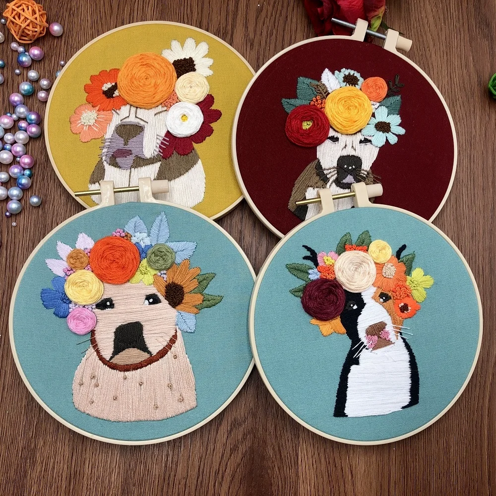 

Dogs Embroidery Kits for Beginners
