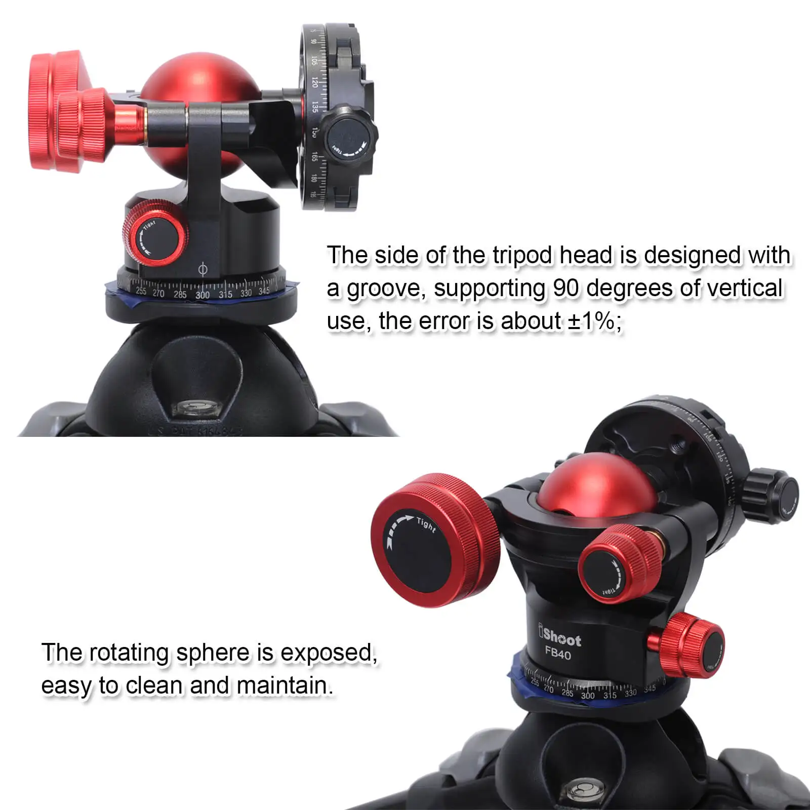 360 Tripod Panoramic Ball Head with Quick Release Clamp for Canon Sony Nikon DSLR Camera, Monopod, Slider, Camcorder, Tripod