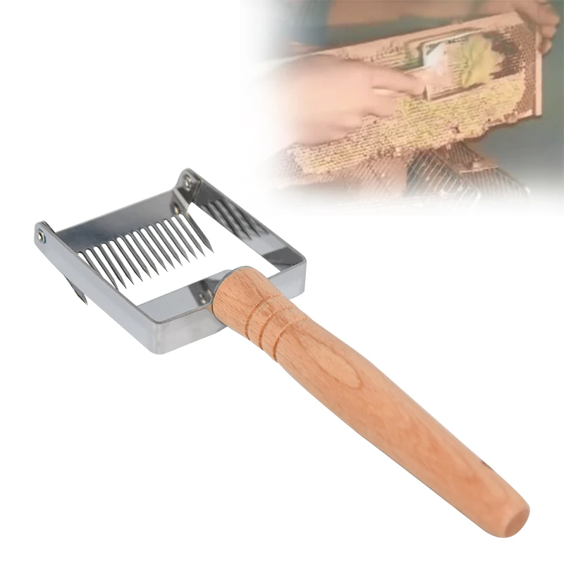 

Beekeeping Tools Uncapping Scraper Honey Honeycomb Scraper Wooden Handle Beekeeping Uncapping Fork Equipment 5 pieces