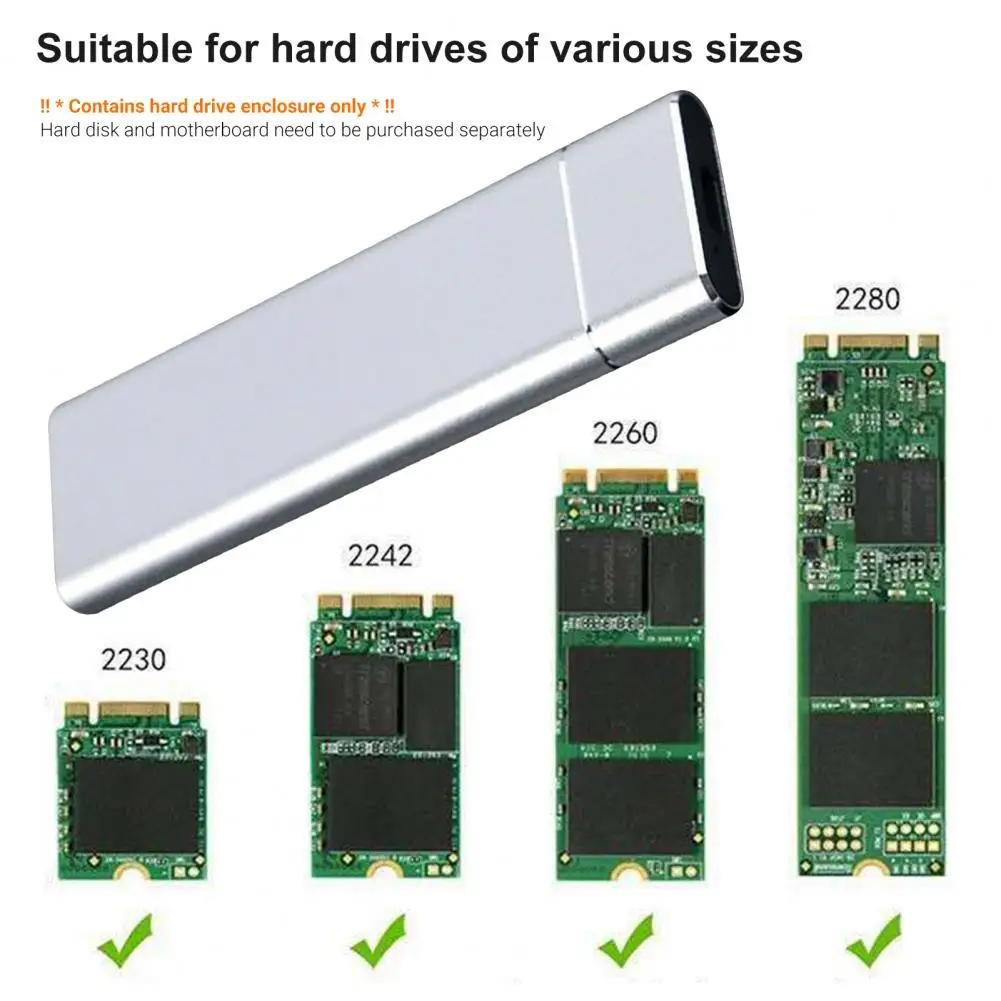 Lightweight Hard Drive Box Compact Exquisite Hard Disk Case USB3.1 Type-C SATA SSD Drive Box