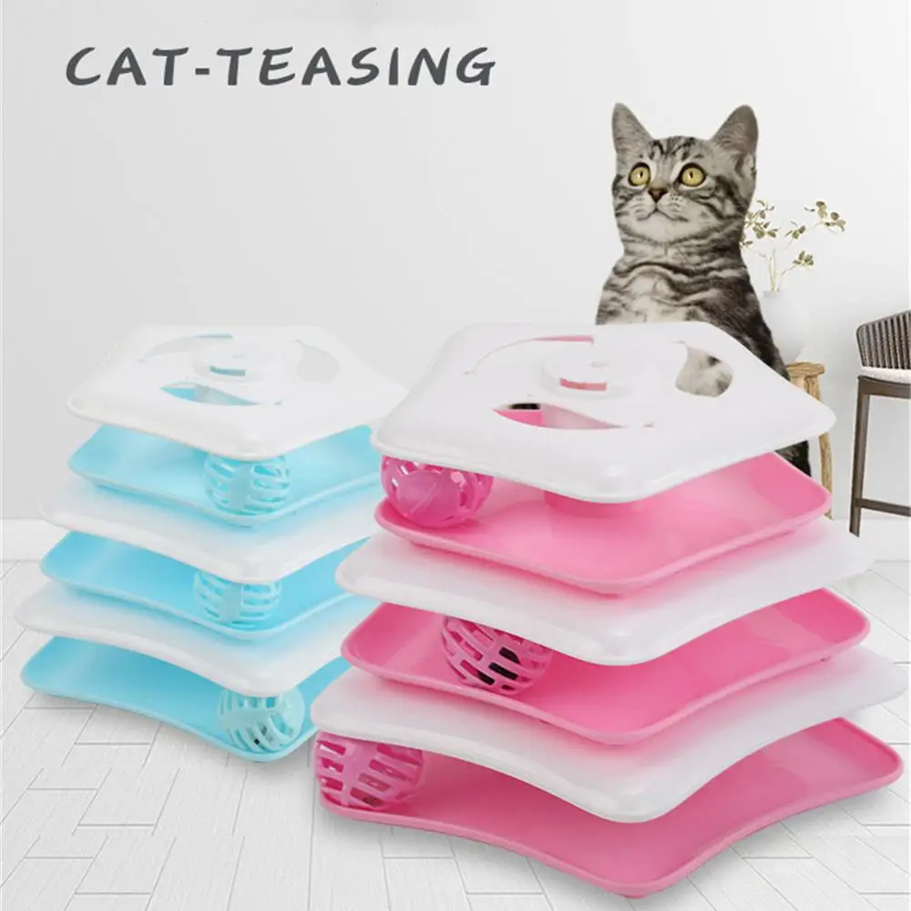 

Cat Toy Tower Tracks Disc Funny Pet Intelligence Amusement Toys Kitten Ball Disk Amusement Plate Interactive Toy for IQ Traning