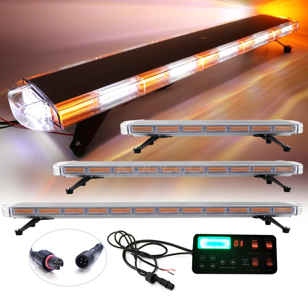 

12V 24V 30" to 72" 47" 55" Car Truck Police LED Flashing COB Lightbar Security Signal Emergency Lights Red Blue Amber Yellow