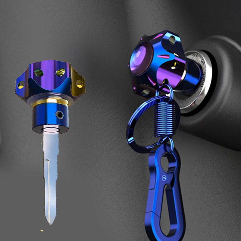 Moto Burn Blue Key Cover Case Car Cnc Key Bit Hexagon Titanium Key Head Shell Refit Accessori Per Bmw K100 K1200R K1200S