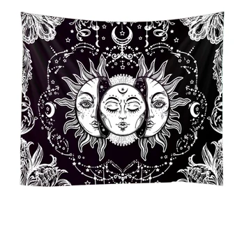 

Cheap White Black Sun Moon Mandala Tapestry Hanging Goddess ocean Celestial forest Tapestry Hippie Tapestry Wall decor